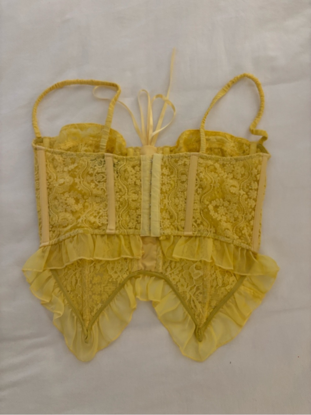 ๐ผ Danielle Guizio Yellow Lace Corset Top ๐ผ - Picture 5 of 5
